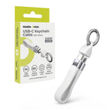 Mobile Origin 240W USB-C til USB-C Nøkkelringkabel - 13cm - Hvit