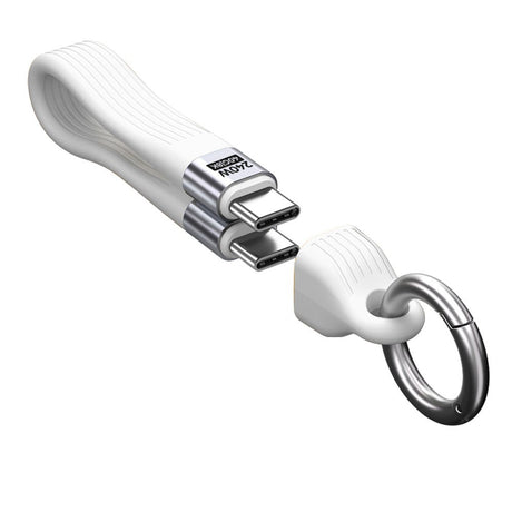 Mobile Origin 240W USB-C til USB-C Nøkkelringkabel - 13cm - Hvit