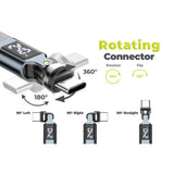 Mobile Origin 240W Display 540° Roterbar USB-C til USB-C Kabel - 1m - Svart