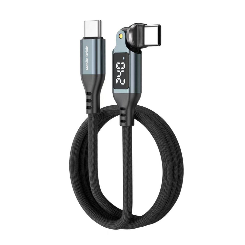Mobile Origin 240W Display 540° Roterbar USB-C til USB-C Kabel - 1m - Svart