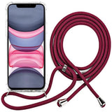 iPhone 11 Plastdeksel med Snor / Stropp – Gjennomsiktig/Rød