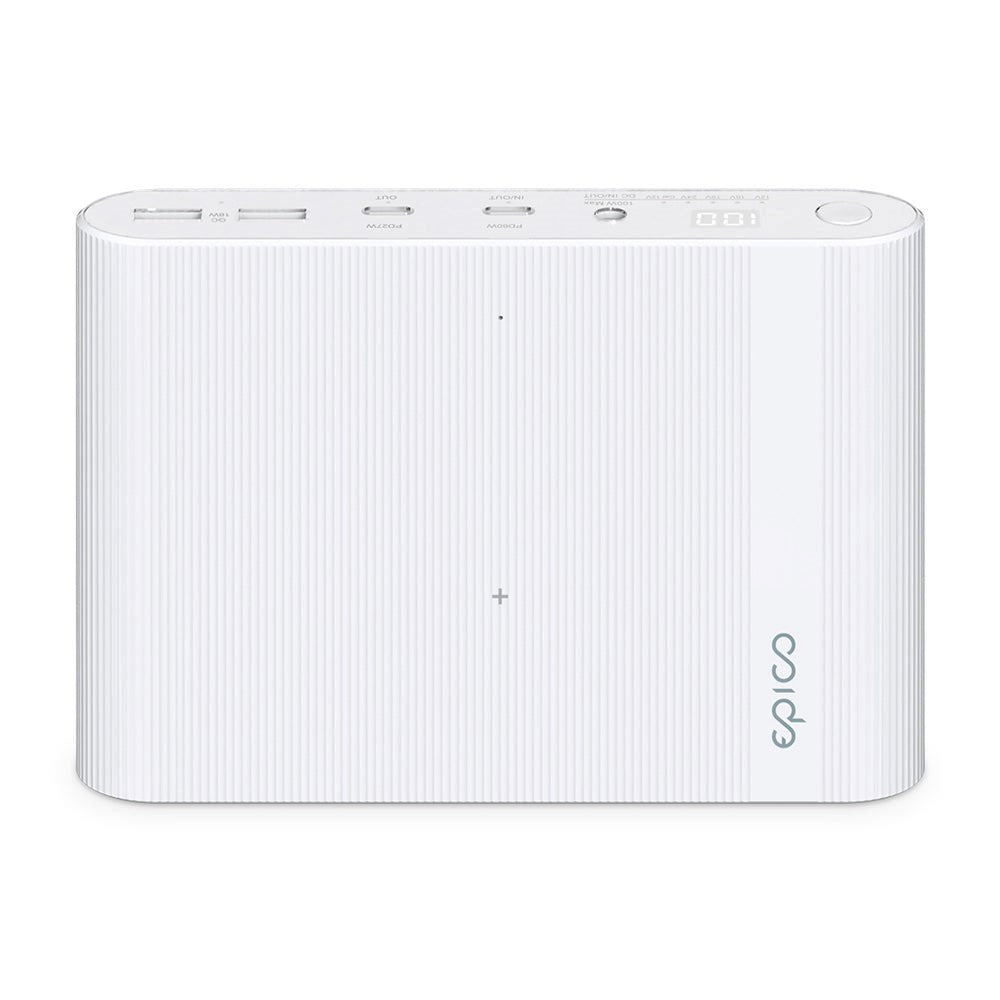 Epico Multi Powerbank m. USB-C, USB-A, DC + Billader - 26 800 mAh - Hvit