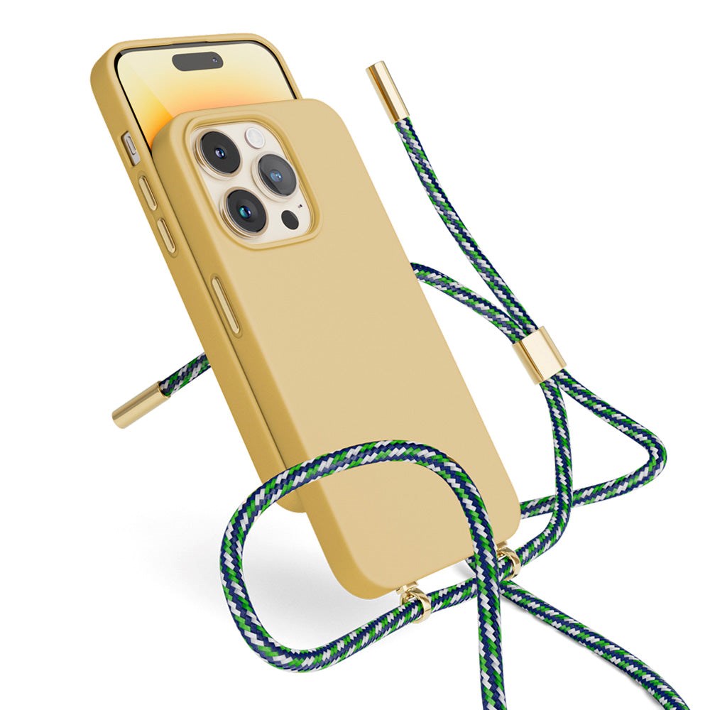 Epico iPhone 14 Pro Silikon Necklace Deksel - Sand