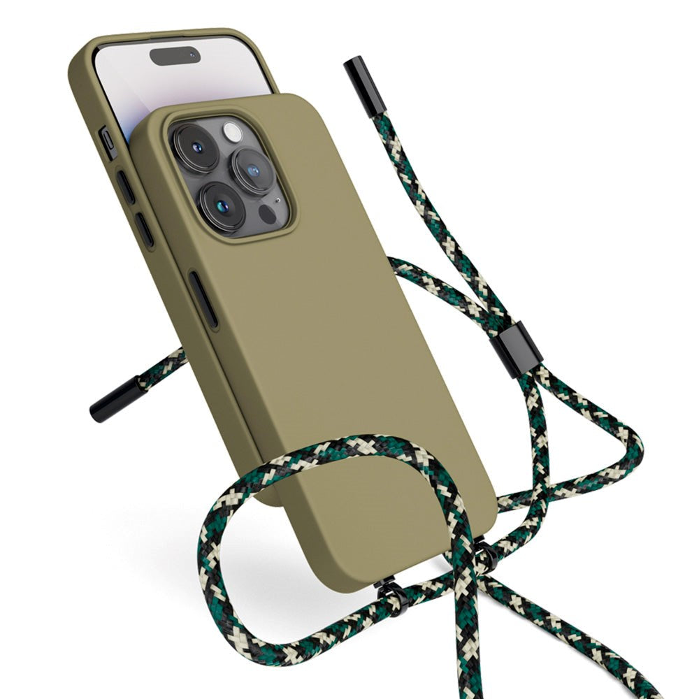 Epico iPhone 14 Pro Silikon Necklace Deksel - Grønn