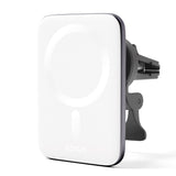 Epico Magnetisk Mobiltelefonholder for Bil med 7,5W Trådløs Lading - MagSafe-Kompatibel - Hvit