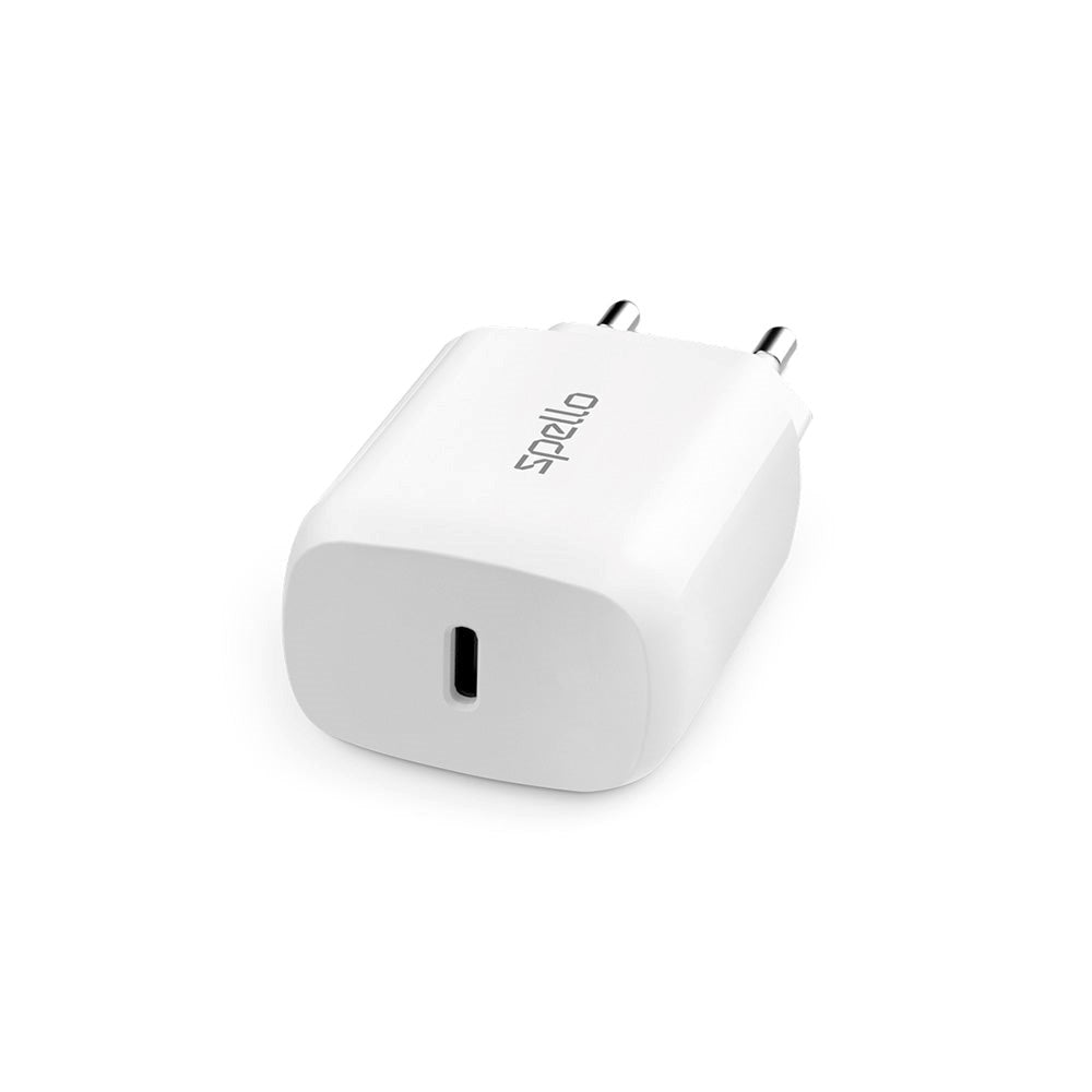 Spello 20W Vegglader med USB-C - Power Delivery - Hvit