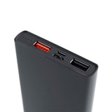 Spello Slim Power Delivery 18W Powerbank med 2 x USB-A / 1 x USB-C og 1 x USB-C Kabel - 10.000 mAh - Svart