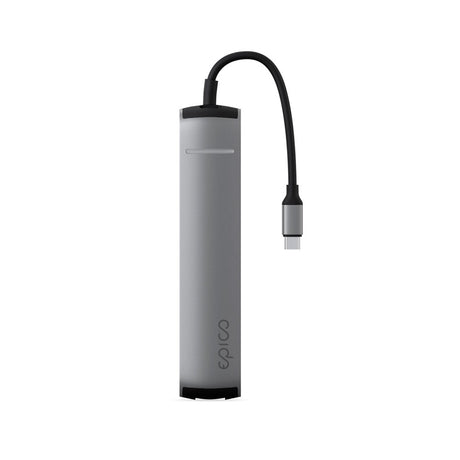 Epico 6-i-1 USB-C Adapter – Slankt Design med 8K Oppløsning - Space Grey