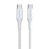 Epico Braided USB-C til USB-C Kabel PD 100W - 120cm - Hvit