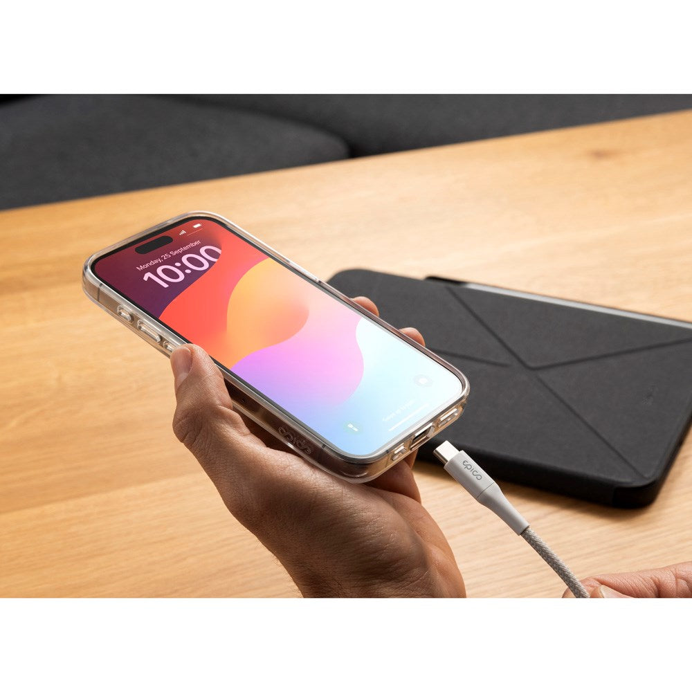 Epico Braided USB-C til USB-C Kabel PD 100W - 200cm - Hvit