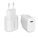 Epico Resolve USB-C Vegglader PD 30W GaN med USB-C Kabel - 1,2 Meter - Hvit