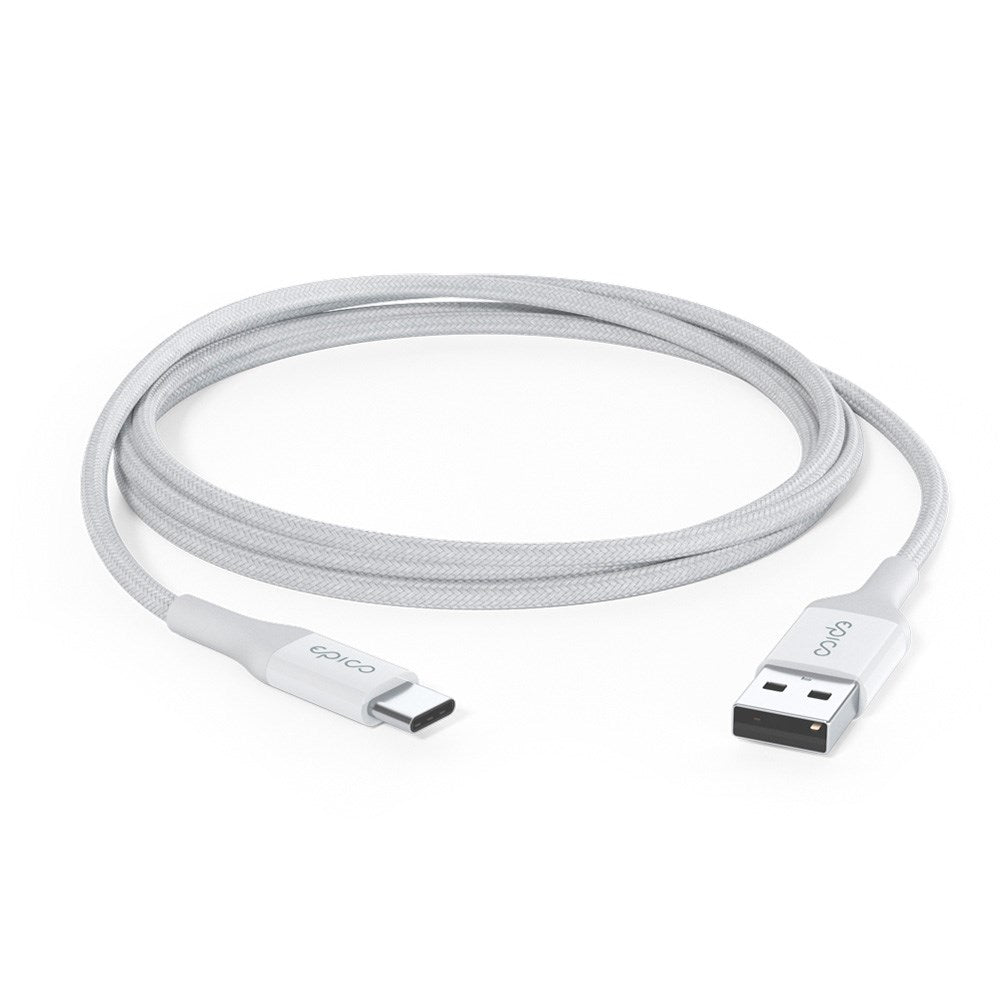 Epico Braided 18W USB-A til USB-C Kabel - 1,2m - Hvit