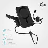 Epico Qi2 Mag+ Mobillader for Bil - 15W Trådløs Lading - MagSafe Kompatibel - Svart