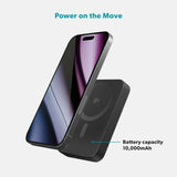 Epico 20W UltraPack EM71 Alu Mag+ 10.000 mAh Power Bank med USB-C - MagSafe og Qi2 Kompatibel - Svart