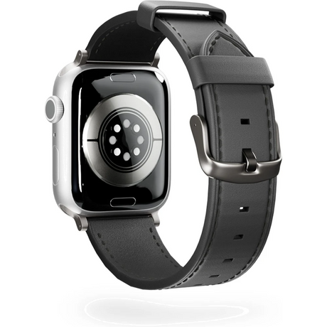 Epico Apple Watch (42/44/SE/45/46/49mm) Ekte Skinn Rem - Svart