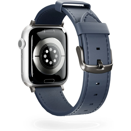 Epico Apple Watch (42/44/SE/45/46/49mm) Ekte Skinn Rem - Blå