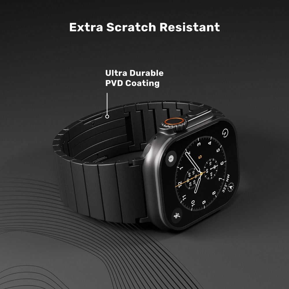 Apple Watch (42/44/SE/45/46/49) Epico UNUM Klokkerem i Rustfritt Stål – Svart