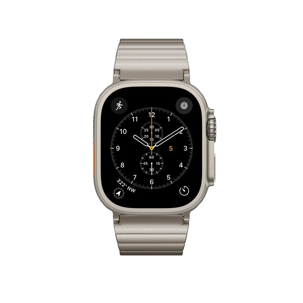 Apple Watch (42/44/SE/45/46/49) Epico UNUM Klokkerem i Rustfritt Stål – Titanium