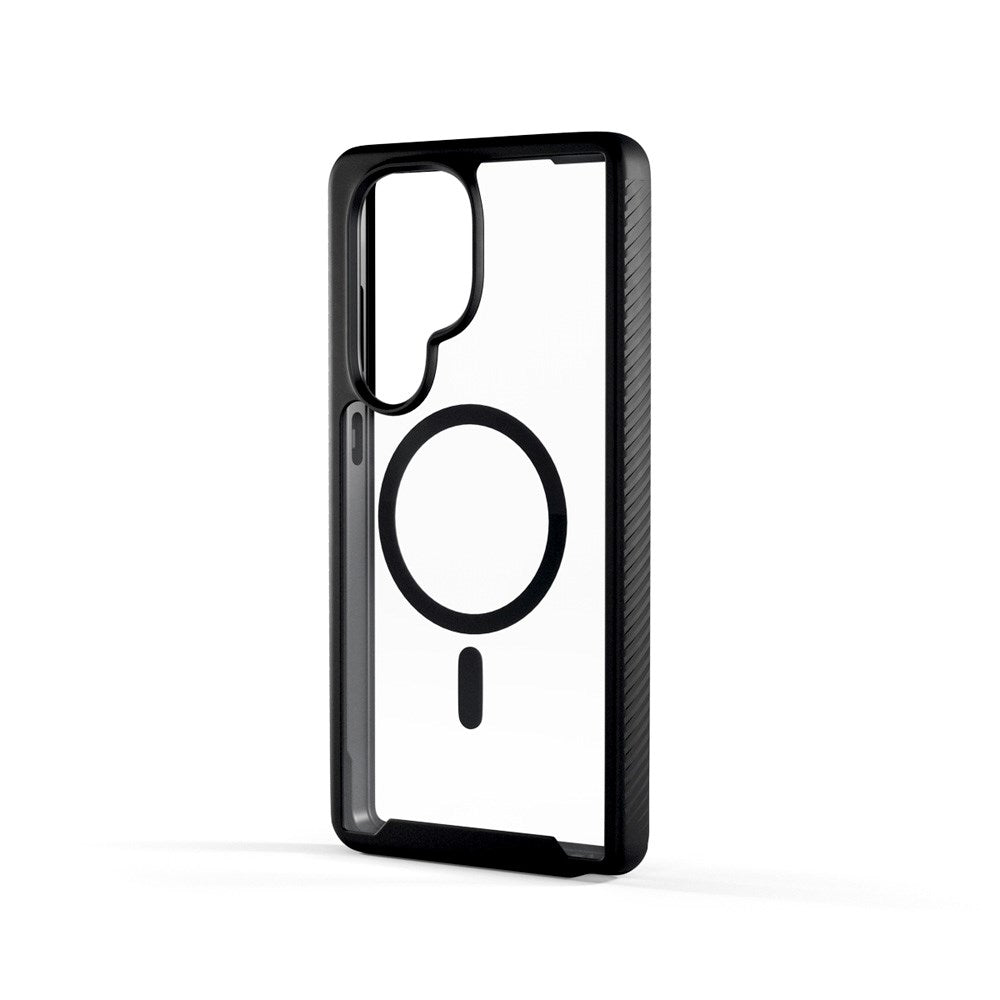 Samsung Galaxy S25 Ultra Spello Mag+ Rugged Deksel - MagSafe Kompatibel - Gjennomsiktig / Svart