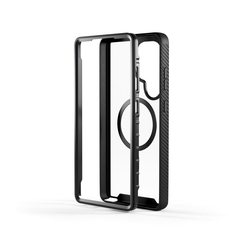 Samsung Galaxy S25 Ultra Spello Mag+ Rugged Deksel - MagSafe Kompatibel - Gjennomsiktig / Svart