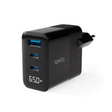 Spello 65W PD (Power Delivery) Väggladdare med 2 x USB-C 1 x USB-A - Svart