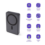 Spello ForcePack 10 000mAh Magnetisk Power Bank 15W - MagSafe Kompatibel - Mørkegrå