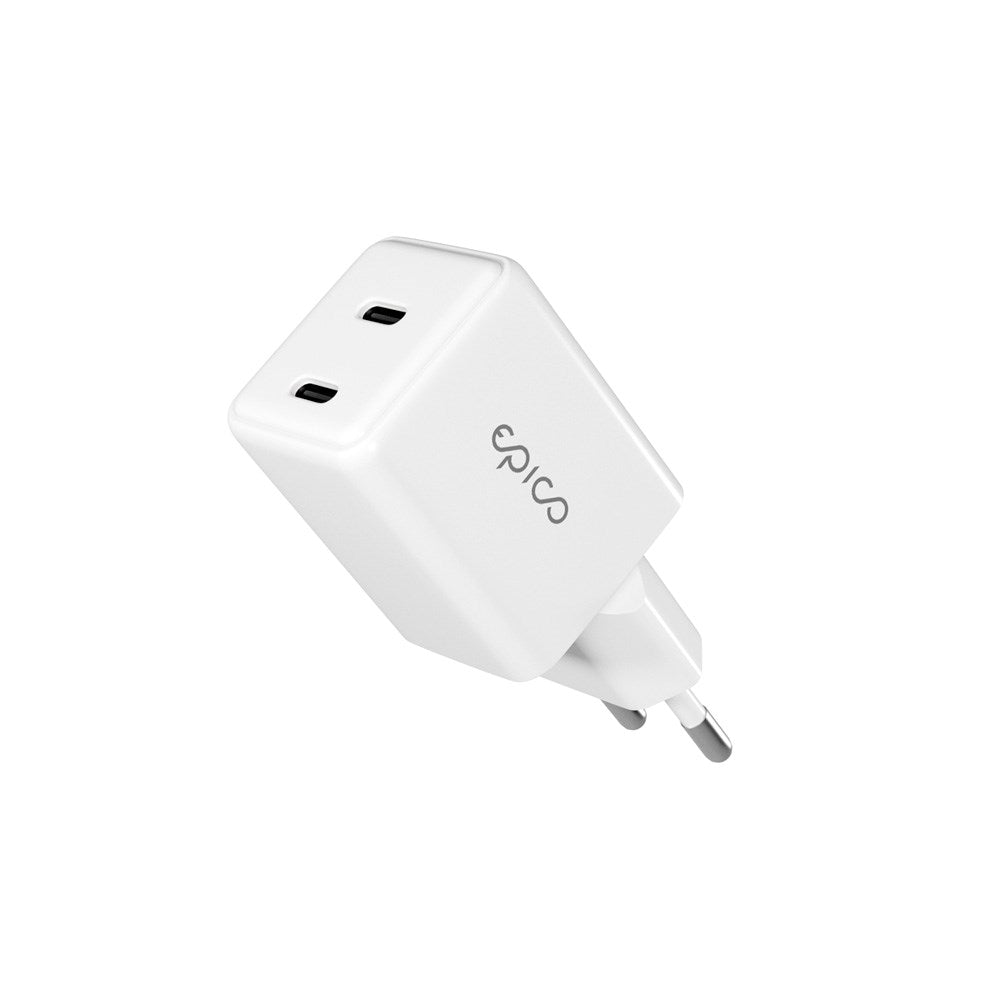Epico UltraBoost GaN 35W Vegglader m. 2x USB-C - Hvit