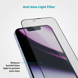 iPhone 16e / 14 / 13 / 13 Pro Epico AntiBlue Glass 3D Skjermbeskyttelsesglass m. Installasjonsramme - Gjennomsiktig