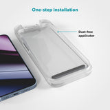 iPhone 16e / 14 / 13 / 13 Pro Epico AntiBlue Glass 3D Skjermbeskyttelsesglass m. Installasjonsramme - Gjennomsiktig