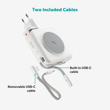 Epico UltraPack Mag+ 3-i-1 Reise PowerBank 10.000 mAh - MagSafe Kompatibel - Hvit