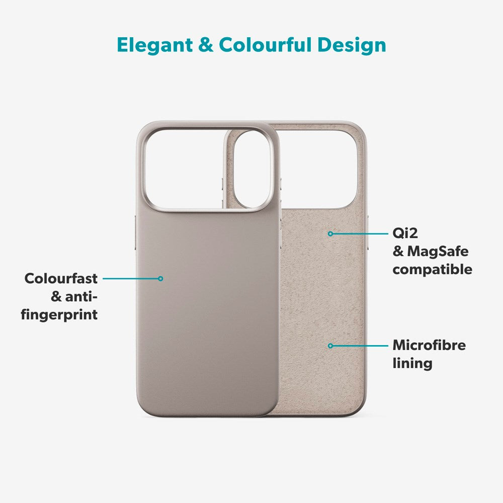 iPhone 17 Pro Max Epico Silicone Pro Mag+ Deksel - MagSafe Kompatibel - Titanium Beige