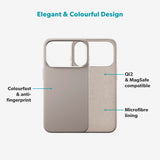 iPhone 17 Pro Max Epico Silicone Pro Mag+ Deksel - MagSafe Kompatibel - Titanium Beige