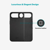 iPhone Air Epico Leather Pro Mag+ Deksel - MagSafe Kompatibel - Svart