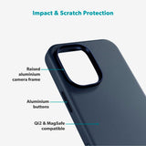 iPhone 17 Epico Leather Pro Mag+ Deksel - MagSafe Kompatibel - Blå