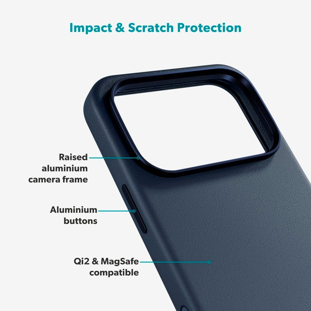 iPhone 17 Pro Epico Leather Pro Mag+ Deksel - MagSafe Kompatibel - Blå