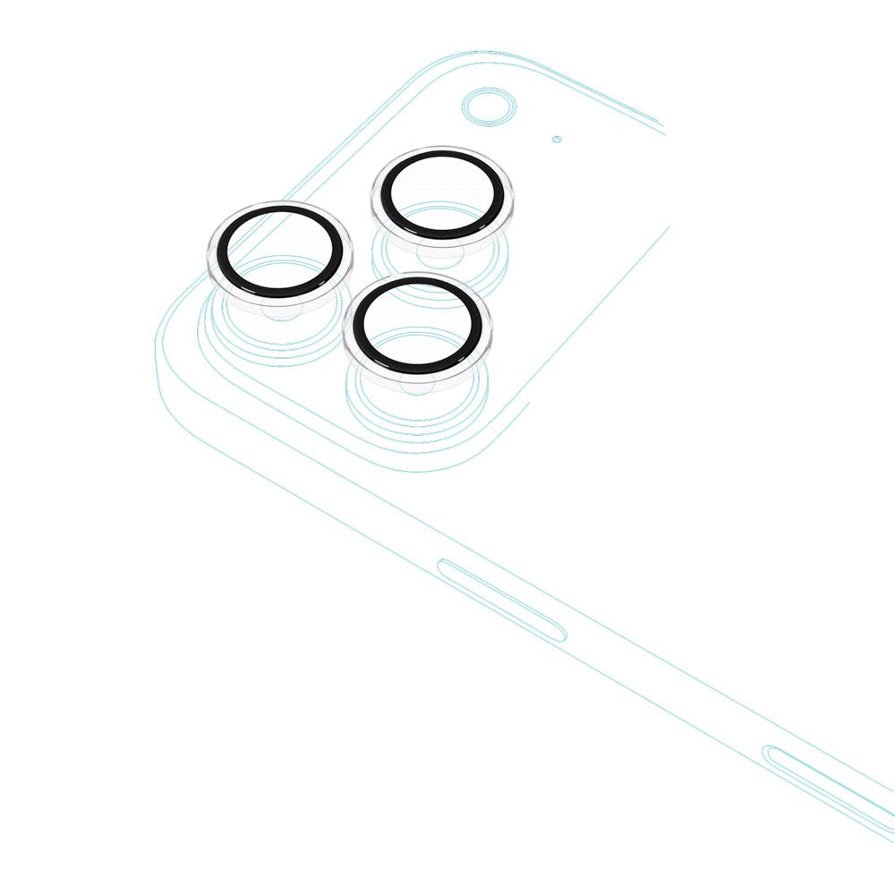 iPhone 17 Pro / 17 Pro Max Epico Glass Lens Kameralinsebeskyttelsesglass m. Monteringsramme - Gjennomsiktig