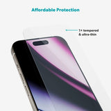 iPhone 17 Pro Max Epico Glass Protector Skjermbeskyttelsesglass m. Monteringsramme - Gjennomsiktig