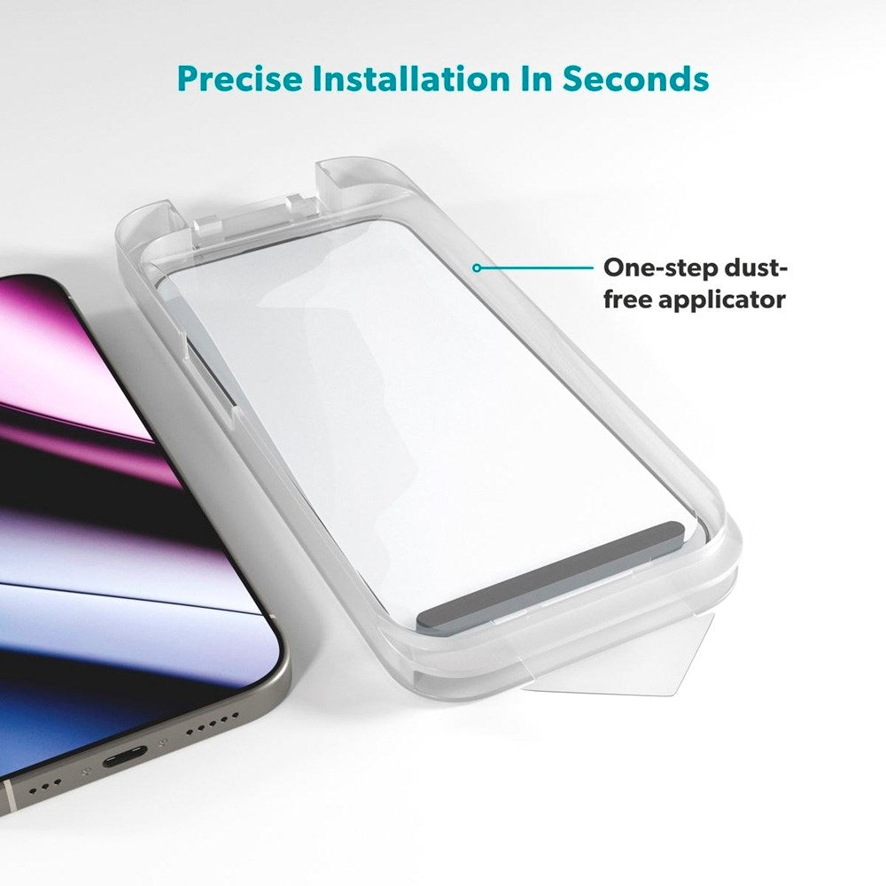 iPhone 17 Pro Max Epico ImpactCeramic Glass 3D Skjermbeskyttelsesglass m. Monteringsramme - Gjennomsiktig