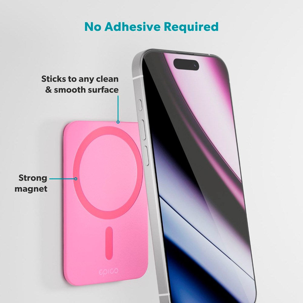 Epico Mag+ Suction Mobilholder - MagSafe Kompatibel - Pink