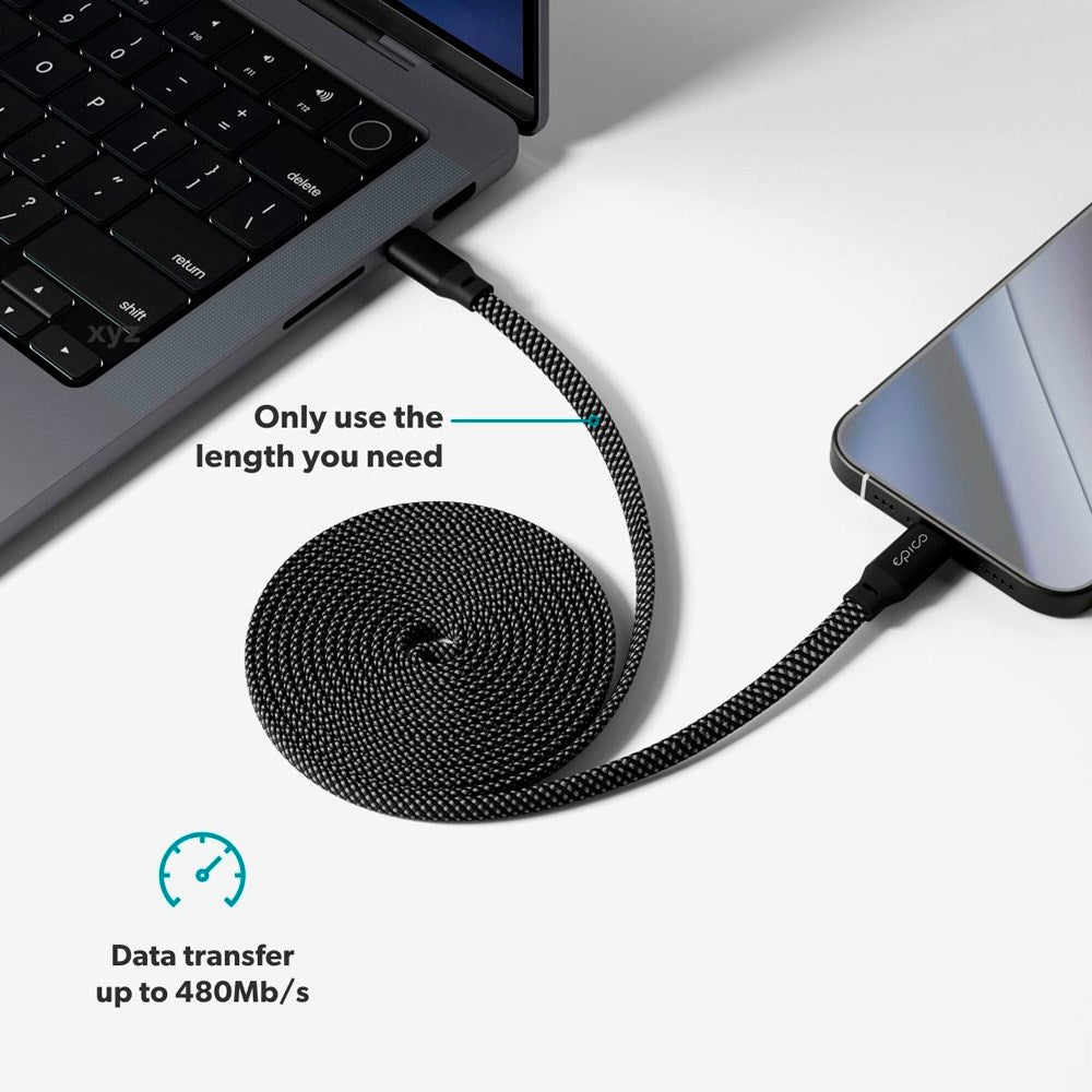 Epico UltraLink 240W Magnetisk USB-C til USB-C Kabel - Svart