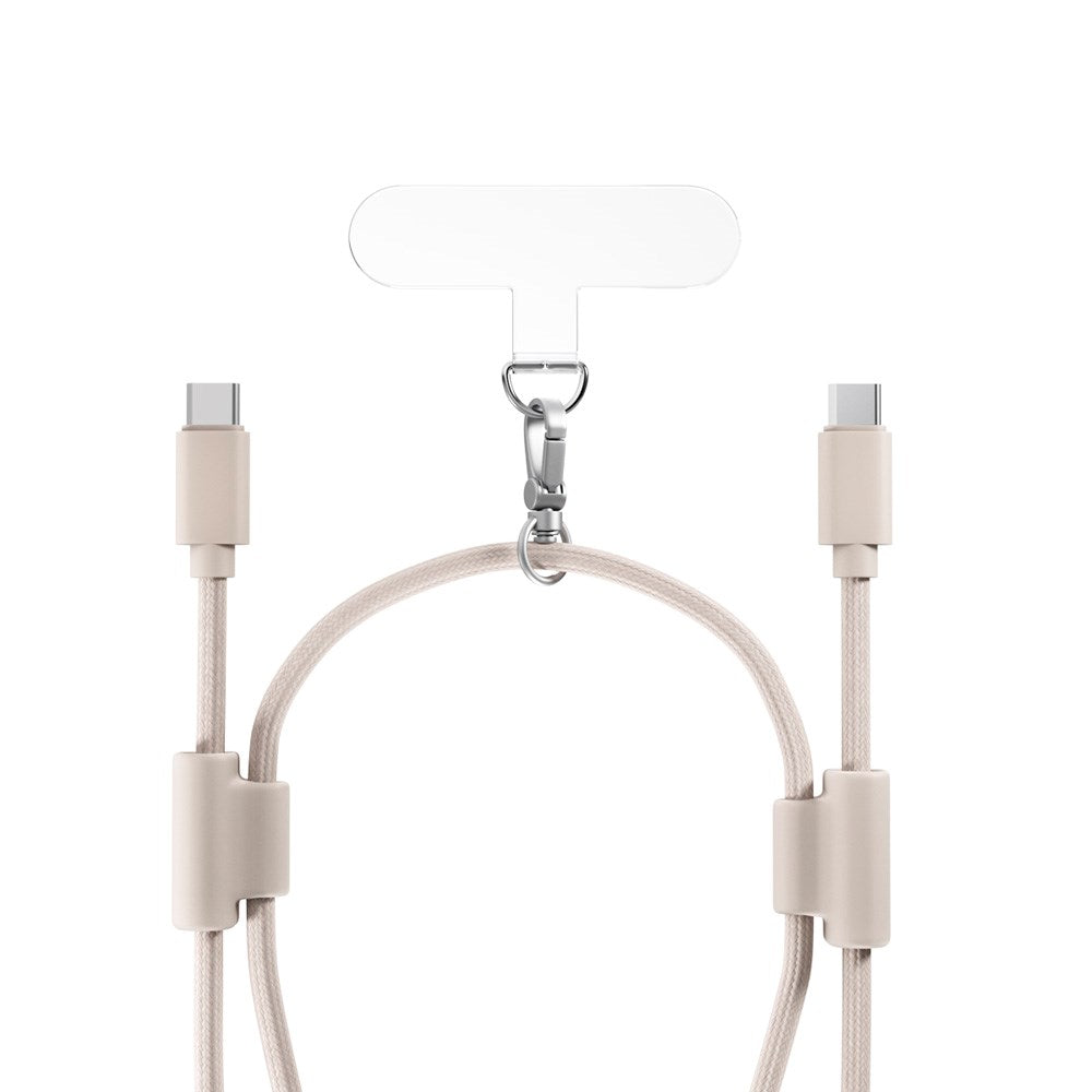 Epico 2-i-1 Mobilstropp m. Integrert USB-C til USB-C Kabel - Beige