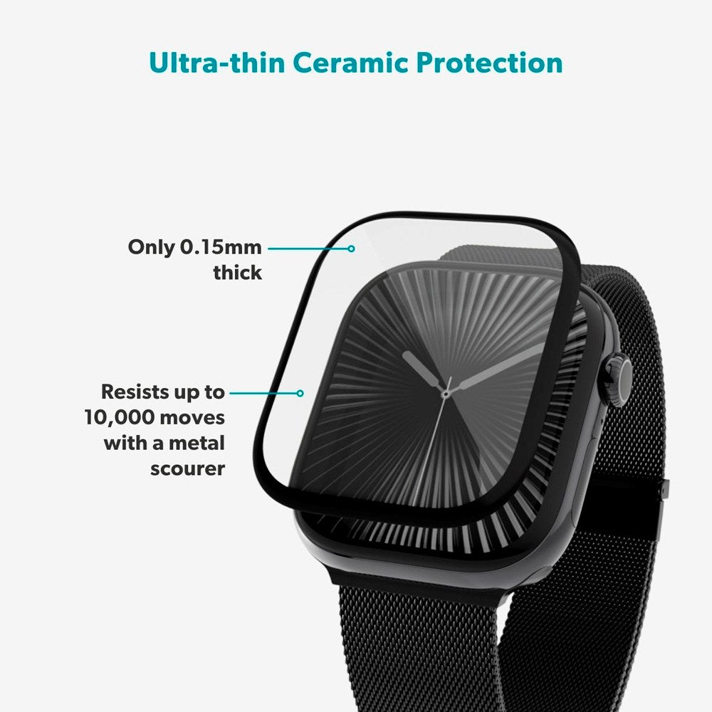Apple Watch 11 / 10 (46mm) Epico SlimCeramic 3D Glass m. Installasjonsverktøy - Gjennomsiktig