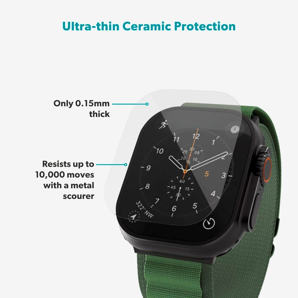 Apple Watch Ultra 3 / 2 / 1 (49mm) Epico SlimCeramic 3D Glass m. Installasjonsverktøy - Gjennomsiktig