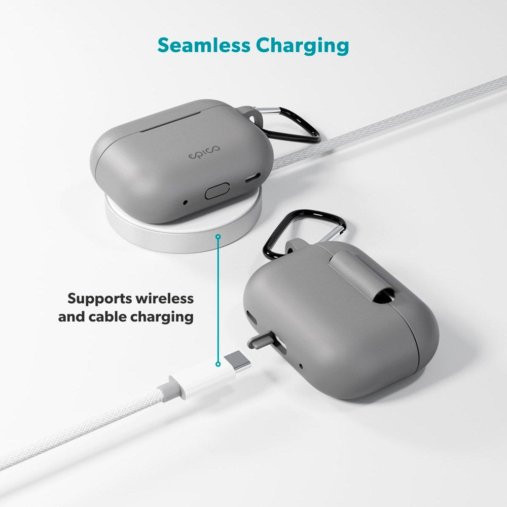 Apple AirPods Pro (3. gen.) Epico Outdoor Silicone Deksel - Grå