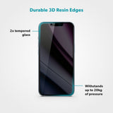 iPhone 16 Plus / 15 Plus / 14 Pro Max Epico Privacy Glass 3D Skjermbeskyttelsesglass m. Monteringsramme - Gjennomsiktig