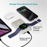 Epico UltraPack 22,5W Powerbank 10.000mAh med Uttrekkbar USB-C-Kabel – MagSafe / Qi2 Kompatibel - Grå