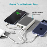 Epico UltraPack 45W Powerbank 20.000mAh med Uttrekkbar USB-C-Kabel – Grå