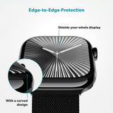 Apple Watch 11 / 10 (42mm) Epico 3D+ Flexiglass m. Installasjonsramme - Gjennomsiktig / Svart Kant