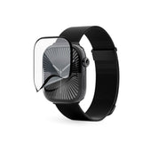 Apple Watch 11 / 10 (42mm) Epico 3D+ Flexiglass m. Installasjonsramme - Gjennomsiktig / Svart Kant