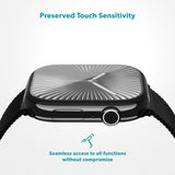 Apple Watch 11 / 10 (46mm) Epico 3D+ Flexiglass m. Installasjonsramme - Gjennomsiktig / Svart Kant